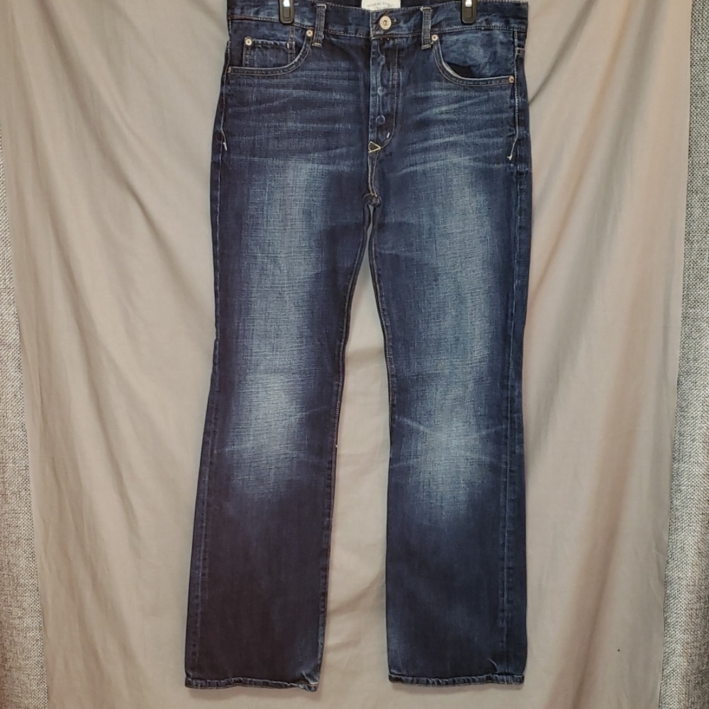 Mens AEROPOSTALE Dk Blue Distressed 33/34 Bootcut